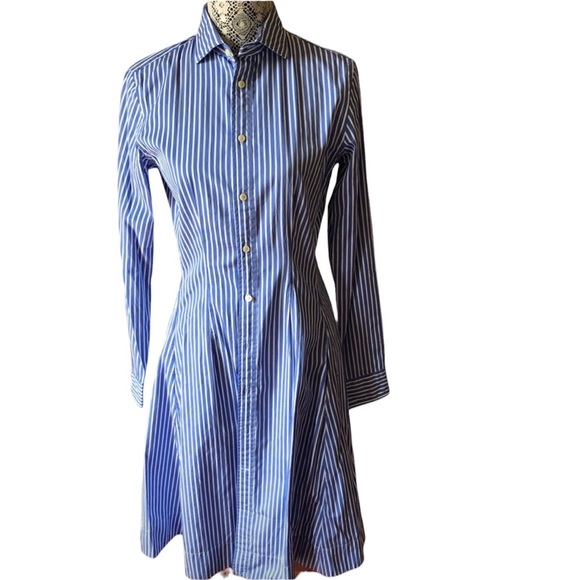 NWT Ralph Lauren stripped dress NEW button down Sz 8 - Picture 1 of 5